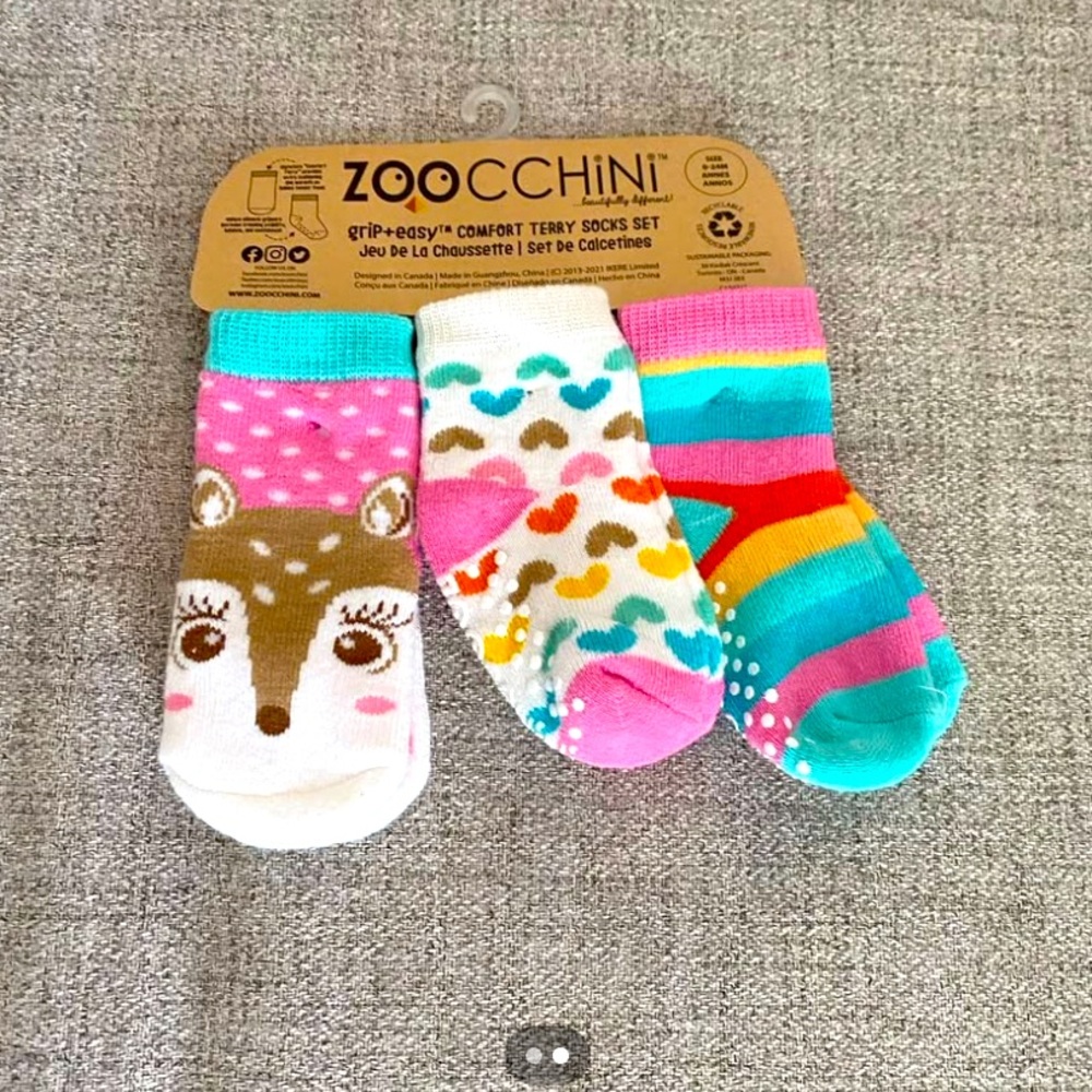 🧦NWT Baby Toddler Terry Socks Set - 3 Pack - Fiona the Fawn 🦌